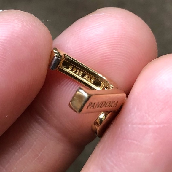 Pandora 14k Gold Plated Reflexion Mesh Bracelet w/ Pandora Charms & Safely Chain - Picture 11 of 15